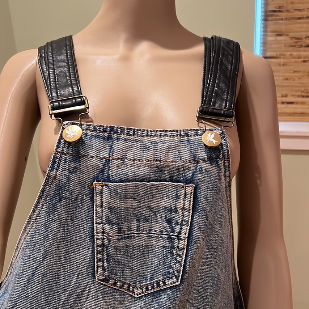 One Teaspoon Denim Distressed Style W/ Black Adjustable Faux Leather Trim 30 - Picture 2 of 13